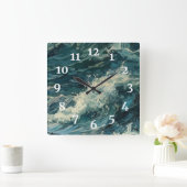 Whitecaps malen quadratische wanduhr (Zuhause)