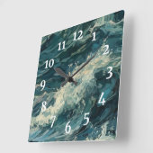 Whitecaps malen quadratische wanduhr (Winkel)