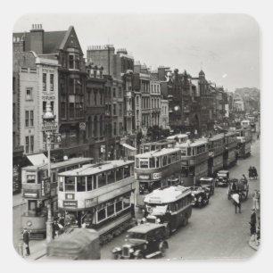 Whitechapel High Street, London, c.1930 Quadratischer Aufkleber