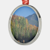 Whiteface Berg über wenigem Cherrypatch Teich Silbernes Ornament (Links)