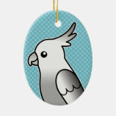 Whiteface Cartoon Cockatiel Parrot Bird Keramikornament (Hinten)