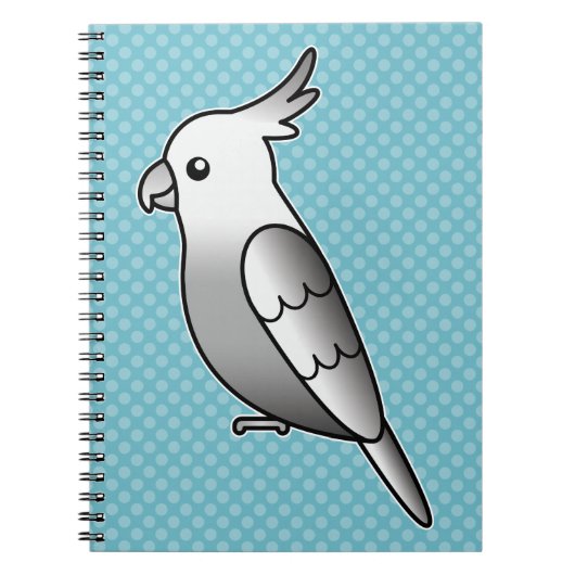 Whiteface Cartoon Cockatiel Parrot Bird Notizblock (Vorderseite)