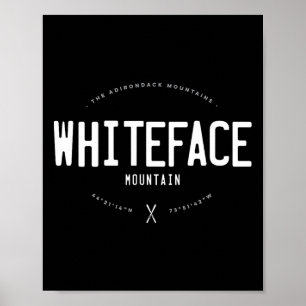 Whiteface Mountain New York Grafik abgenutzt Vin Poster