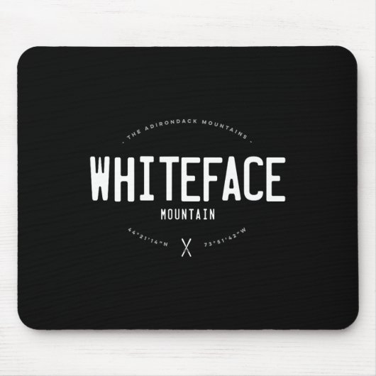 Whiteface Mountain New York Grafik Distressed Vin Mousepad (Vorne)