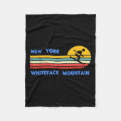 Whiteface Mountain New York Skiing Skier Ski Retro Fleecedecke (Vorderseite)