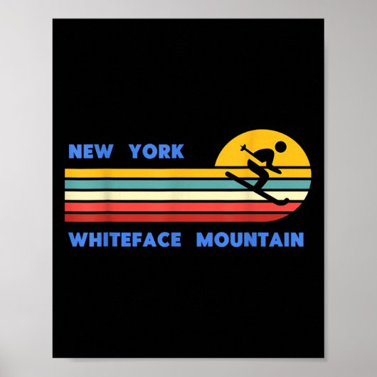 Whiteface Mountain New York Skiing Skier Ski Retro Poster (Vorne)