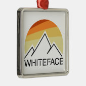 Whiteface Mountain Retro Ornament Aus Metall (Rechts)