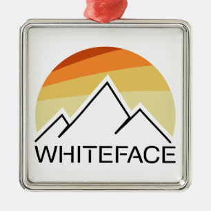 Whiteface Mountain Retro Ornament Aus Metall