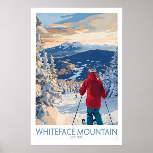 Whiteface Mountain Ski-Wandkunst Ski-Druck 1 Poster (Vorne)