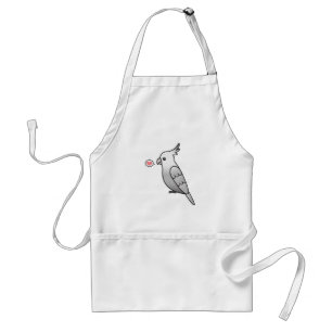 Whiteface Pearl Cartoon Cockatiel Parrot Bird Lieb Schürze