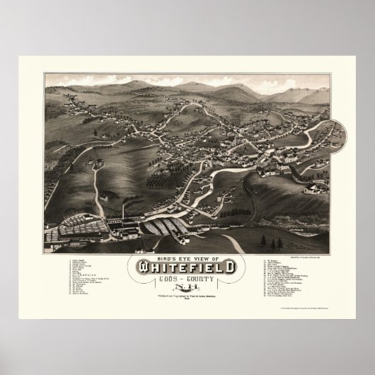 Whitefield, NH Panoramic Map - 1883 Poster (Vorne)