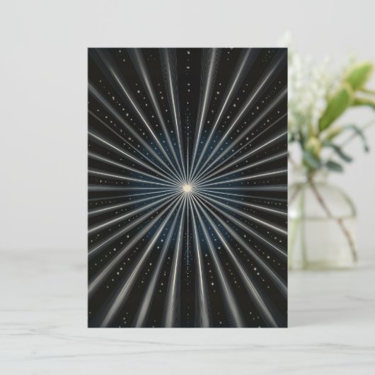 Whitefire Supernova Cosmic Galaxy Star White Black Einladung (Stehend Vorderseite)
