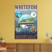 Whitefisch, MontanaScenic Travel Poster Leinwanddruck (Insitu (Wohnzimmer))