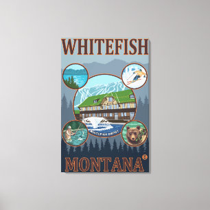 Whitefisch, MontanaScenic Travel Poster Leinwanddruck