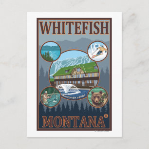 Whitefisch, MontanaScenic Travel Poster Postkarte