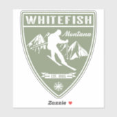 Whitefish Montana Aufkleber (Blatt)