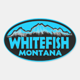 Whitefish Montana Blue Oval Aufkleber
