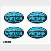 Whitefish Montana Blue Oval Aufkleber (Blatt)