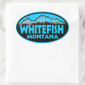 Whitefish Montana Blue Oval Aufkleber (Tasche)
