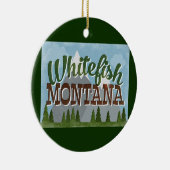 Whitefish Montana Fun Retro Snowy Mountains Keramik Ornament (Rechts)