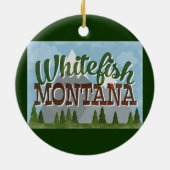 Whitefish Montana Fun Retro Snowy Mountains Keramik Ornament (Hinten)