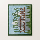 Whitefish Montana Fun Retro Snowy Mountains Puzzle (Vertikal)