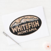 Whitefish Montana Holzoovalaufkleber Ovaler Aufkleber (Umschlag)