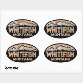 Whitefish Montana Holzoovalaufkleber Ovaler Aufkleber (Blatt)
