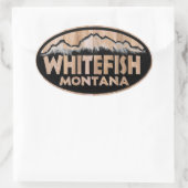 Whitefish Montana Holzoovalaufkleber Ovaler Aufkleber (Tasche)