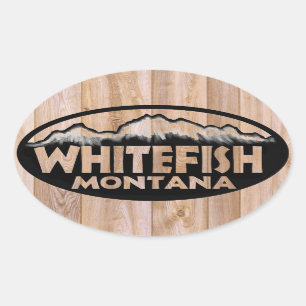 Whitefish Montana Holzoovalaufkleber Ovaler Aufkleber