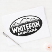 Whitefish Montana ovale Bergaufkleber Ovaler Aufkleber (Umschlag)