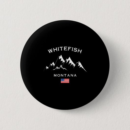 Whitefish Montana Ski Resort Rocky Mountains Skiin Button (Vorderseite)