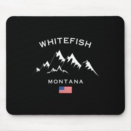 Whitefish Montana Ski Resort Rocky Mountains Skiin Mousepad (Vorne)