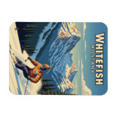 Whitefish Montana Skier Travel Magnet (Horizontal)