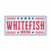 WHITEFISH MONTANA Stars & Streifen Aufkleber (Vorderseite)