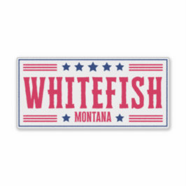 WHITEFISH MONTANA Stars & Streifen Aufkleber