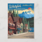 Whitefish Montana Vintag Postkarte (Vorderseite)