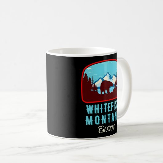 Whitefish Montana Wilder Bärenberg Kaffeetasse (VorderseiteRechts)