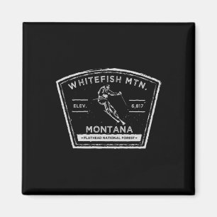 Whitefish Mountain Montana Schnee Skifahren Magnet