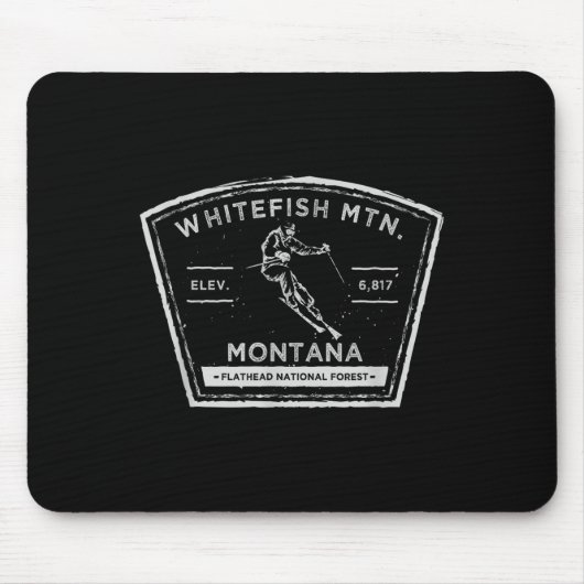 Whitefish Mountain Montana Schnee Skifahren Mousepad (Vorne)