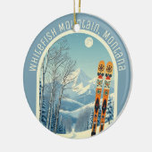Whitefish Mountain Montana ski souvenir Keramik Ornament (Links)