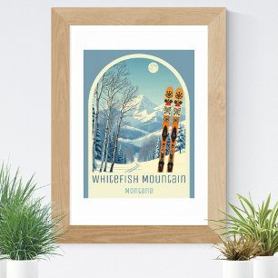Whitefish Mountain Montana Skigebiet Poster