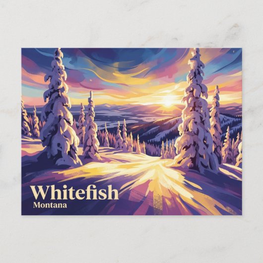 Whitefish Mountain Resort USA Postkarte (Vorderseite)