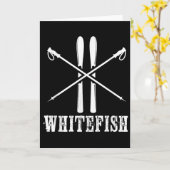 Whitefish Mountain Ski Skier Skiing Nordic Alpine  Karte (Gelbe Blume)