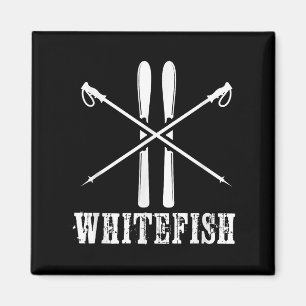 Whitefish Mountain Ski Skifahrer Skifahren Nordic  Magnet