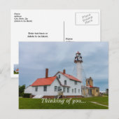 Whitefish Point Leuchtturm Denken Sie an Sie Postkarte (Vorne/Hinten)