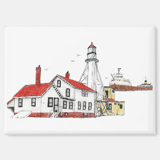 Whitefish Point Leuchtturm mit Edmund Fitzgerald Magnet
