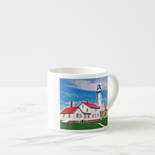 Whitefish Point Lighthouse Espresso Tasse (Vorderseite Rechts)