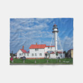 Whitefish Point Lighthouse Fleece Decke (Vorderseite (Horizontal))