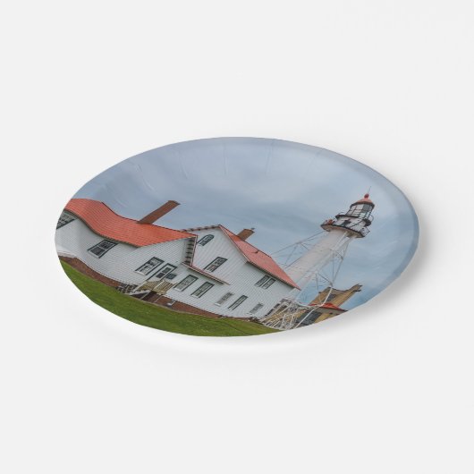 Whitefish Point Lighthouse Pappteller (Schrägansicht)